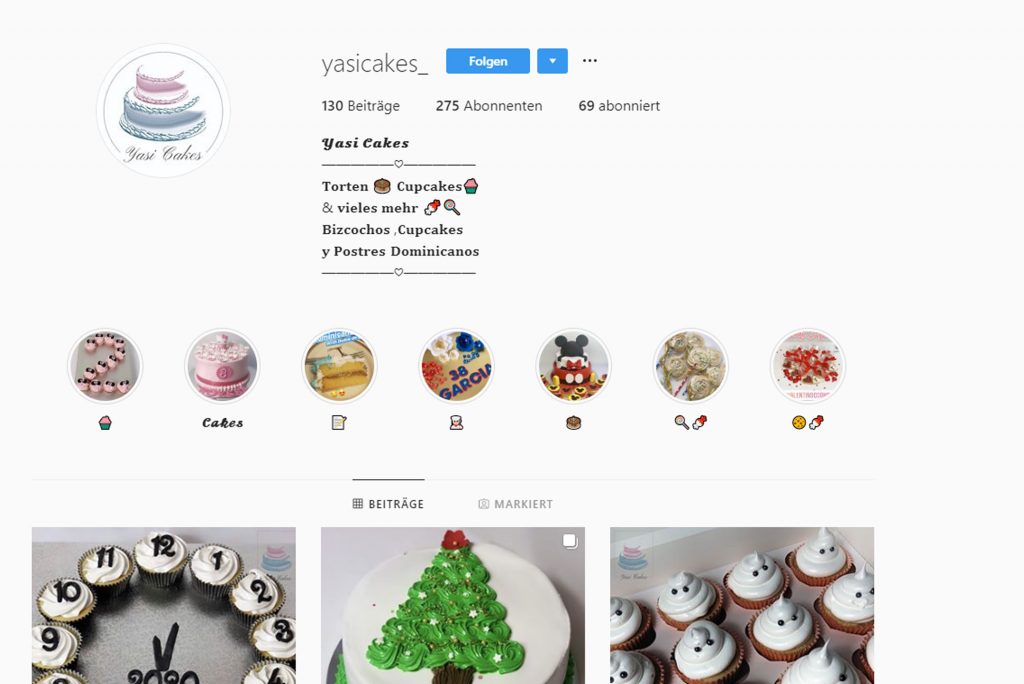 Yassi Cakes Instagram Account Bild